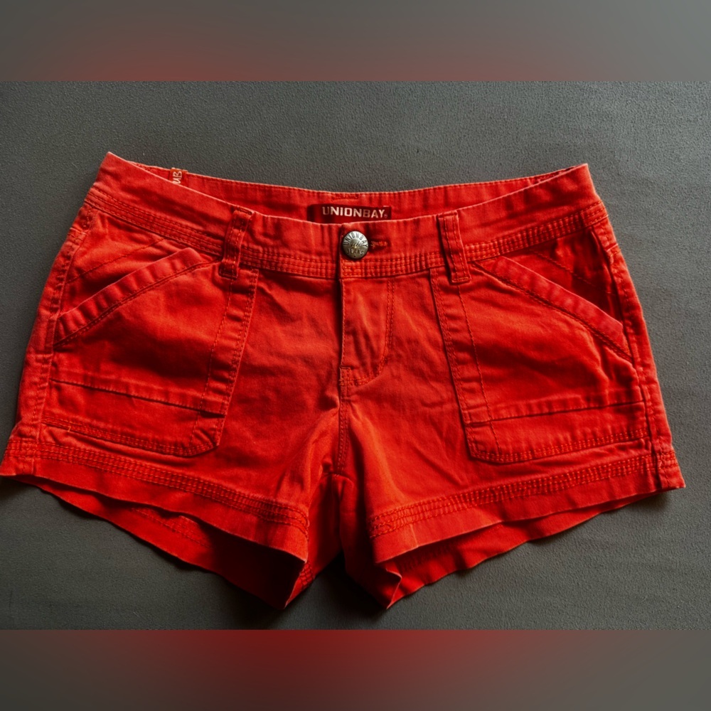 Y2K UNIONBAY Orange Stretch Denim Jean Shorts